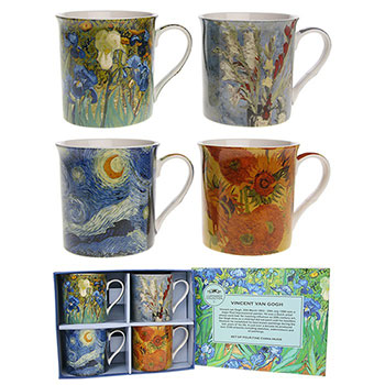 Boxed Van Gough 4 Mug Gift Set